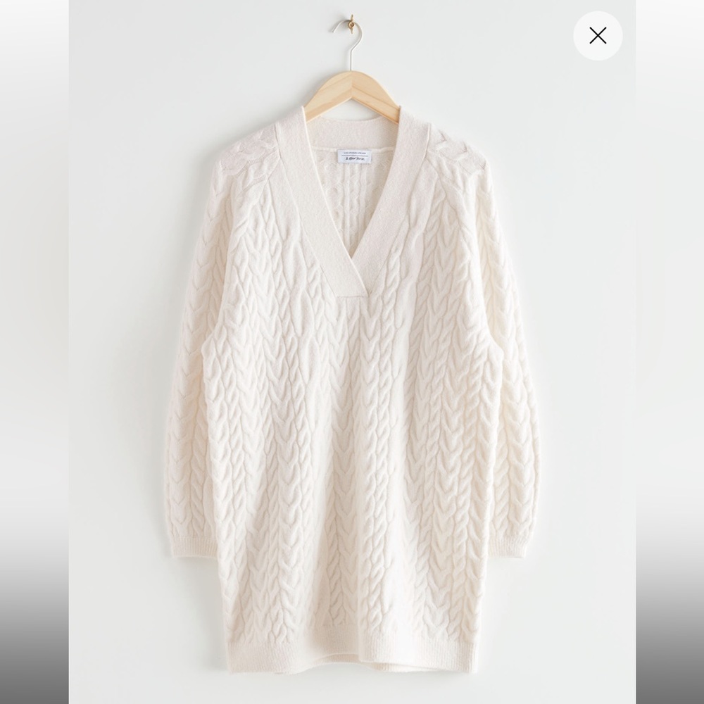 & Other Stories Cable Knit Mini Dress